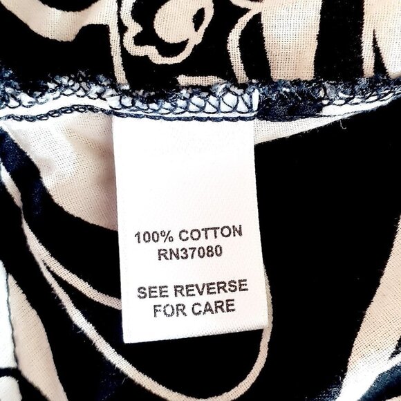 CATO Tunic; Satin Features; Black/White/Teal;  Size XL - Picture 5 of 6